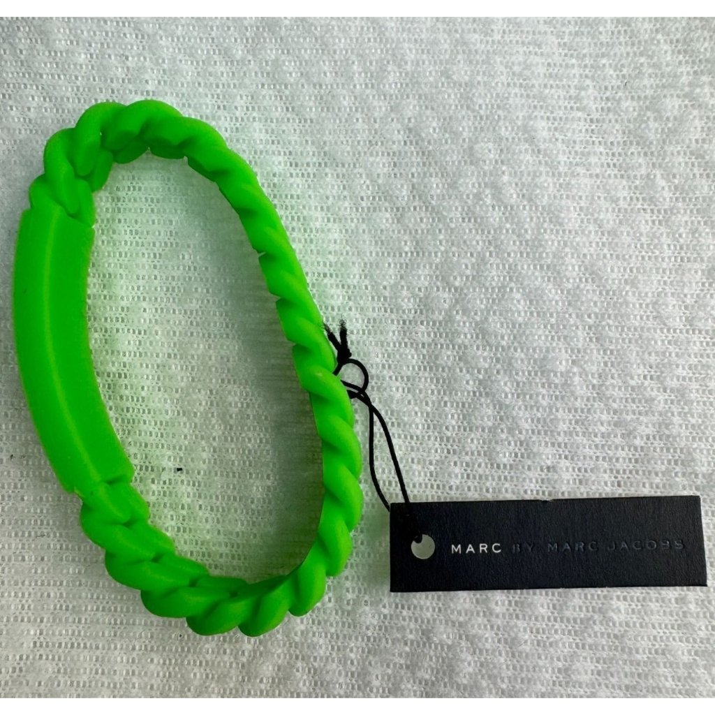 Marc By Marc Jacobs Toucan Green Silicone Braided Bracelet 18$